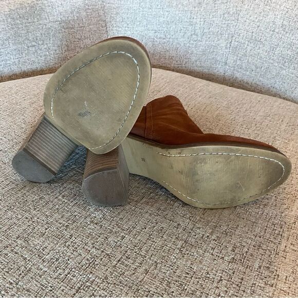 Seychelles rust brown suede heel booties size women’s 9.5 - Picture 9 of 10